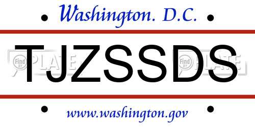 TJZSSDS District Of Columbia License Plate