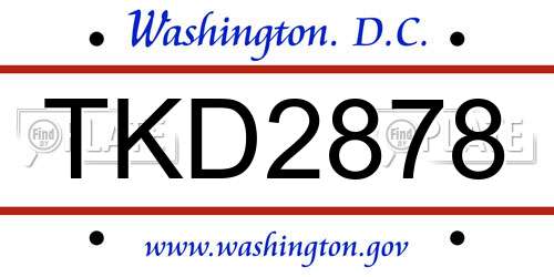 TKD2878 District Of Columbia License Plate