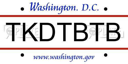 TKDTBTB District Of Columbia License Plate