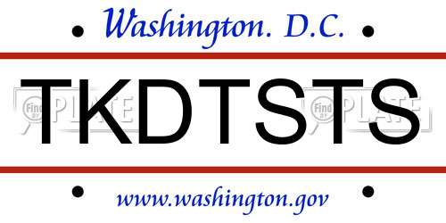 TKDTSTS District Of Columbia License Plate