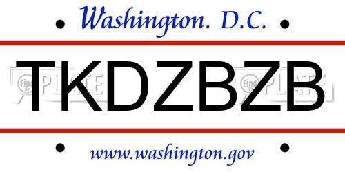 TKDZBZB District Of Columbia License Plate
