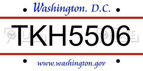 TKH5506 District Of Columbia License Plate