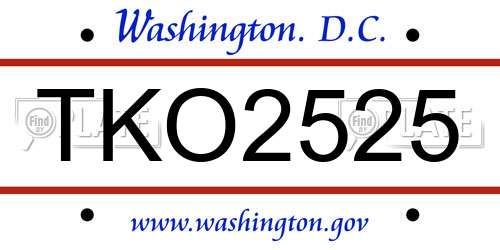 TKO2525 District Of Columbia License Plate
