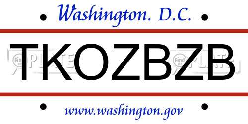 TKOZBZB District Of Columbia License Plate