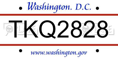 TKQ2828 District Of Columbia License Plate