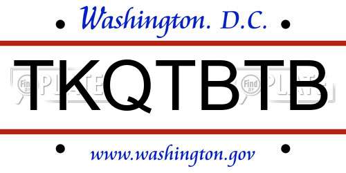 TKQTBTB District Of Columbia License Plate