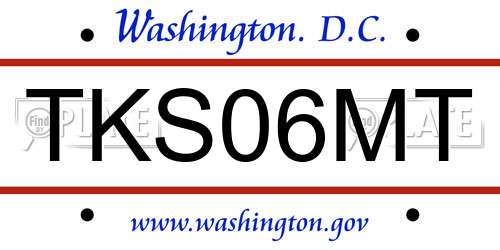 TKS06MT District Of Columbia License Plate