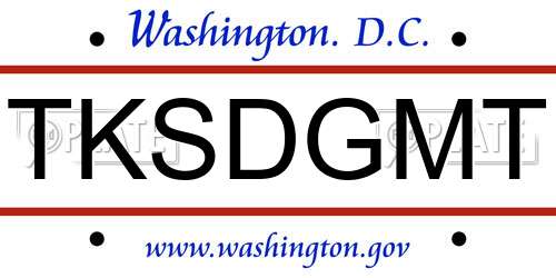 TKSDGMT District Of Columbia License Plate