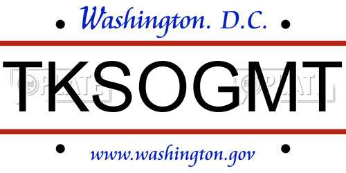 TKSOGMT District Of Columbia License Plate