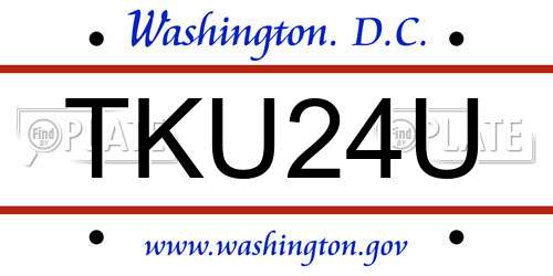 TKU24U District Of Columbia License Plate