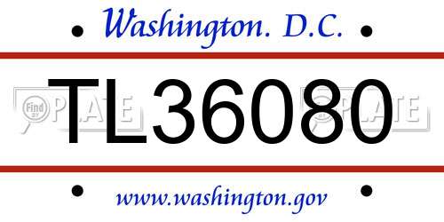 TL36080 District Of Columbia License Plate
