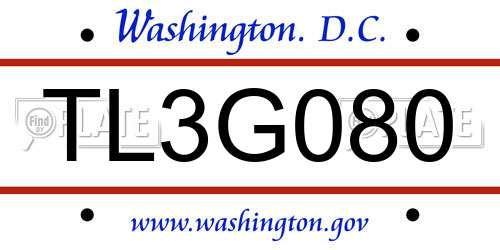 TL3G080 District Of Columbia License Plate