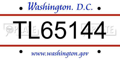 TL65144 District Of Columbia License Plate