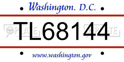 TL68144 District Of Columbia License Plate