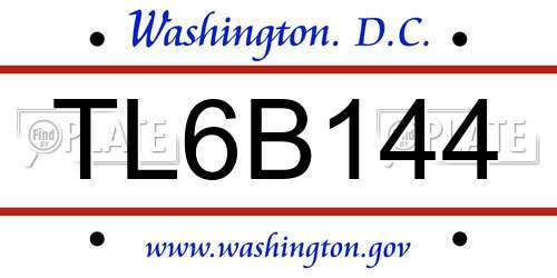 TL6B144 District Of Columbia License Plate