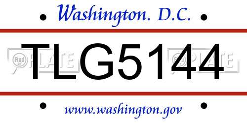 TLG5144 District Of Columbia License Plate