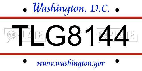 TLG8144 District Of Columbia License Plate