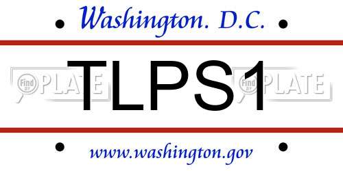 TLPS1 District Of Columbia License Plate