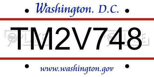 TM2V748 District Of Columbia License Plate