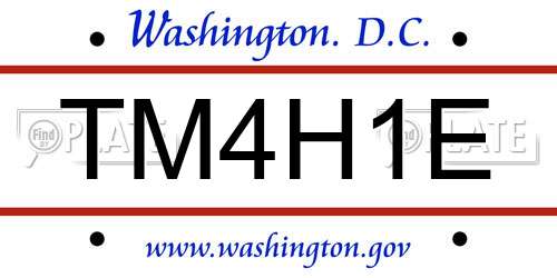 TM4H1E District Of Columbia License Plate