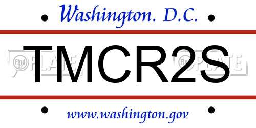 TMCR2S District Of Columbia License Plate