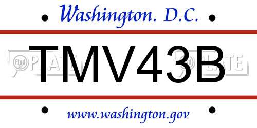 TMV43B District Of Columbia License Plate
