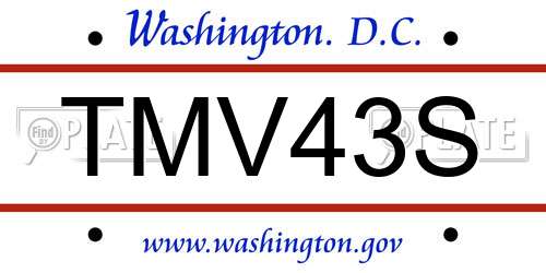 TMV43S District Of Columbia License Plate