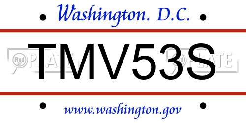TMV53S District Of Columbia License Plate