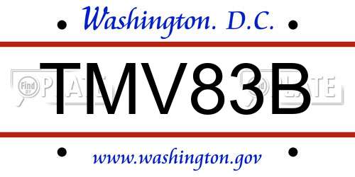 TMV83B District Of Columbia License Plate
