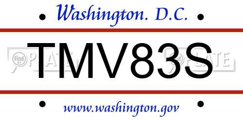 TMV83S District Of Columbia License Plate