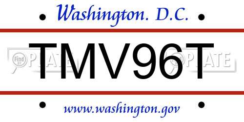 TMV96T District Of Columbia License Plate