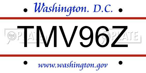 TMV96Z District Of Columbia License Plate