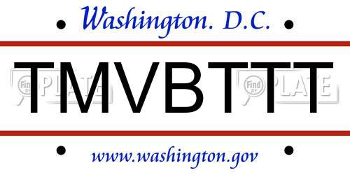 TMVBTTT District Of Columbia License Plate
