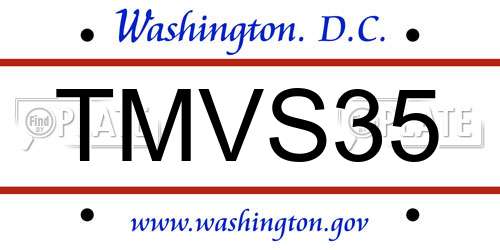 TMVS35 District Of Columbia License Plate