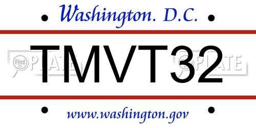 TMVT32 District Of Columbia License Plate