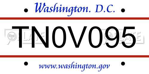 TN0V095 District Of Columbia License Plate