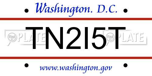 TN2I5T District Of Columbia License Plate