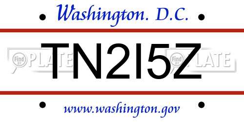 TN2I5Z District Of Columbia License Plate