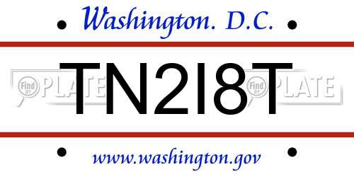 TN2I8T District Of Columbia License Plate