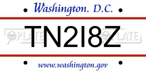 TN2I8Z District Of Columbia License Plate