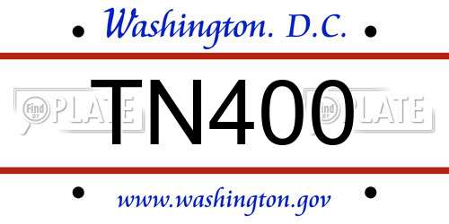 TN400 District Of Columbia License Plate