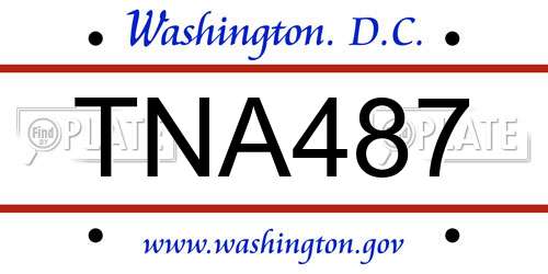 TNA487 District Of Columbia License Plate