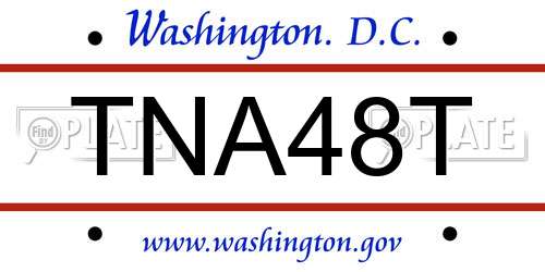 TNA48T District Of Columbia License Plate