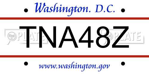 TNA48Z District Of Columbia License Plate