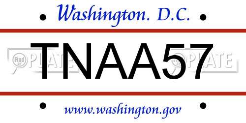 TNAA57 District Of Columbia License Plate
