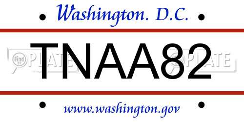 TNAA82 District Of Columbia License Plate