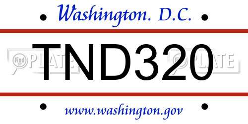 TND320 District Of Columbia License Plate