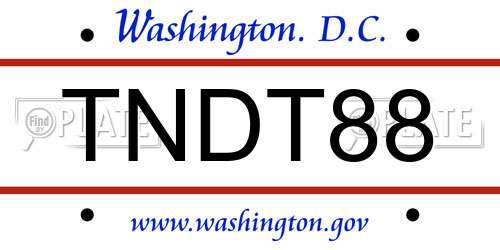 TNDT88 District Of Columbia License Plate