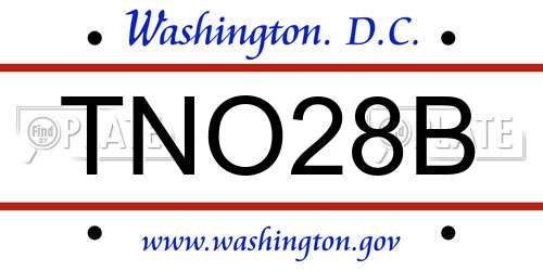 TNO28B District Of Columbia License Plate