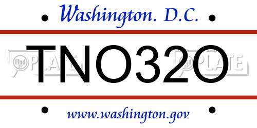 TNO32O District Of Columbia License Plate